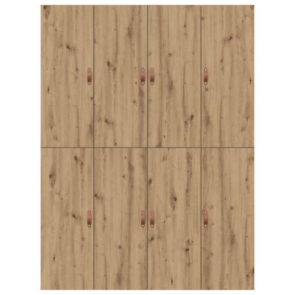 Bettgestell Artisan Eiche Furnierter Holzwerkstoff Doppel