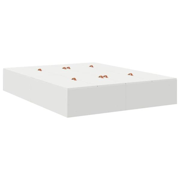 Bettgestell Weiß MDF Standard Doppel Stauraumbett Rechteckig