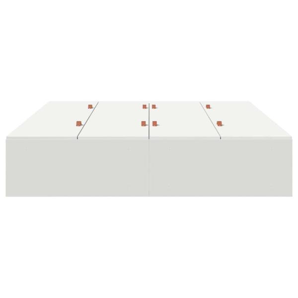 Bettgestell Weiß MDF Standard Doppel Stauraumbett Rechteckig