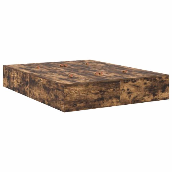 Bettgestell Geräucherte Eiche Massivholz Eiche 160 x 200 cm