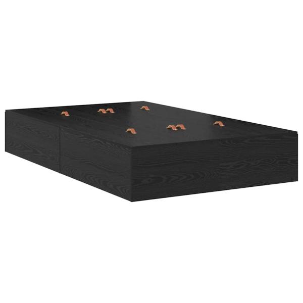Stauraumbettgestell Schwarze Eiche Holz Standard Doppel