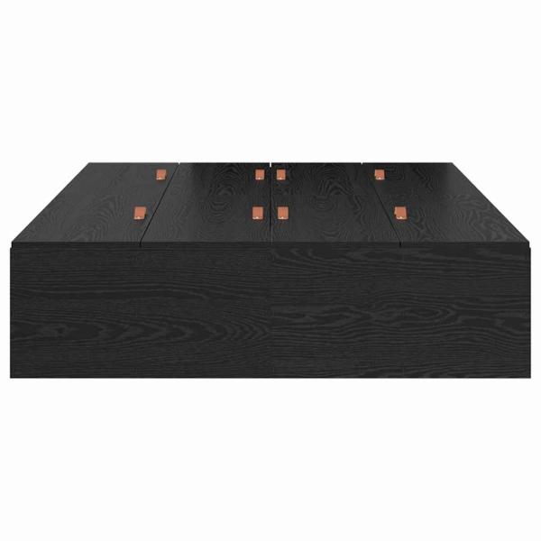 Stauraumbettgestell Schwarze Eiche Holz Standard Doppel