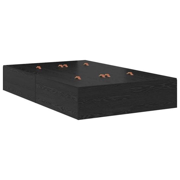 Stauraumbettgestell Schwarze Eiche Holz Standard Doppel