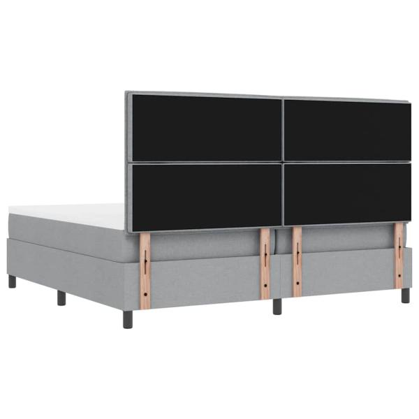 Bettgestell mit Matratze Set aus 2 Grau Stoff 200 x 200 cm