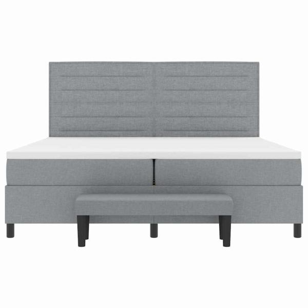 Bettgestell mit Matratze Set aus 2 Grau Stoff 200 x 200 cm