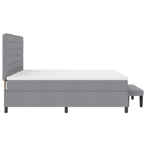 Bettgestell mit Matratze Set aus 2 Grau Stoff 200 x 200 cm
