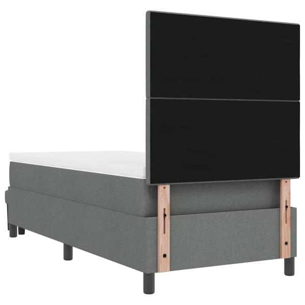 Bettgestell mit Matratze Set aus 2 Grau Stoff 100 x 200 cm Bank