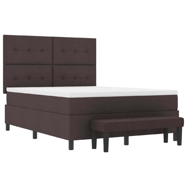 Bettgestell mit Matratze Set von 2 Weiß Stoff 140 x 190 cm