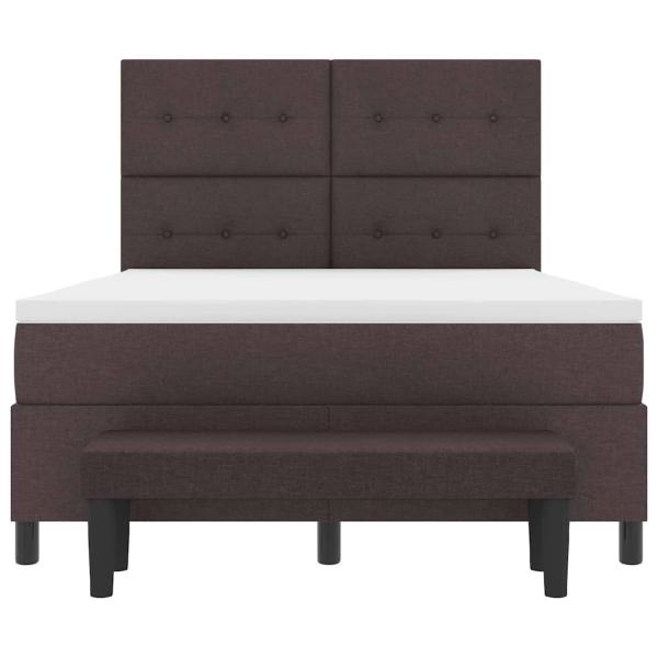 Bettgestell mit Matratze Set von 2 Weiß Stoff 140 x 190 cm