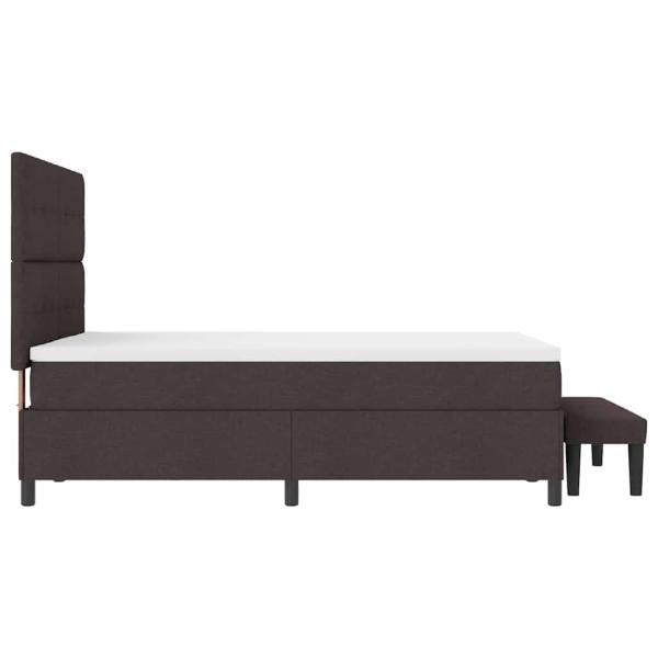 Bettgestell mit Matratze Set von 2 Weiß Stoff 140 x 190 cm