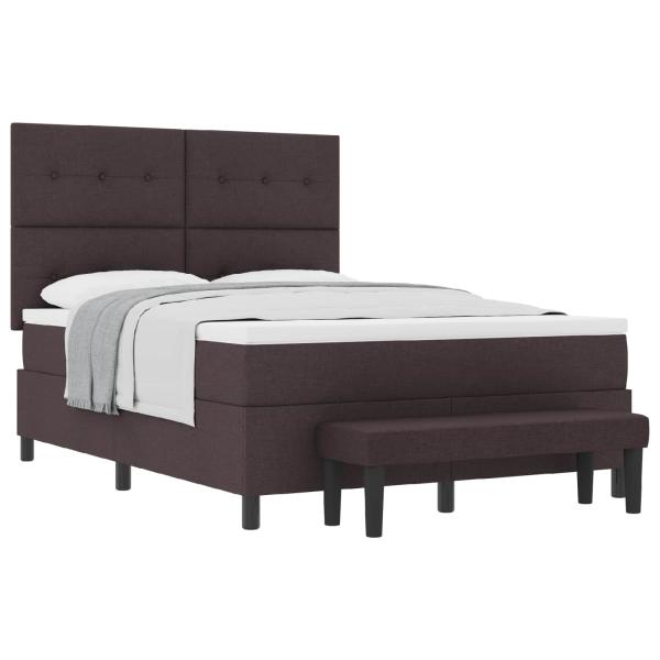 Boxspringbett mit Kopfteil Dunkelbraun 140 x 200 cm Stoff