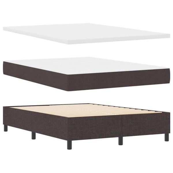 Boxspringbett mit Kopfteil Dunkelbraun 140 x 200 cm Stoff