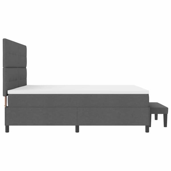 Bettgestell mit Matratze Set aus 2 Grau Stoff 200 x 200 cm Bett