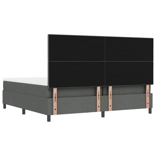 Bettgestell mit Matratze Set aus 2 Grau Stoff 200 x 200 cm Bett