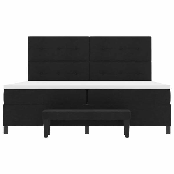 Bettgestell mit Matratze Set aus 2 Schwarz Stoff 200 x 200 cm