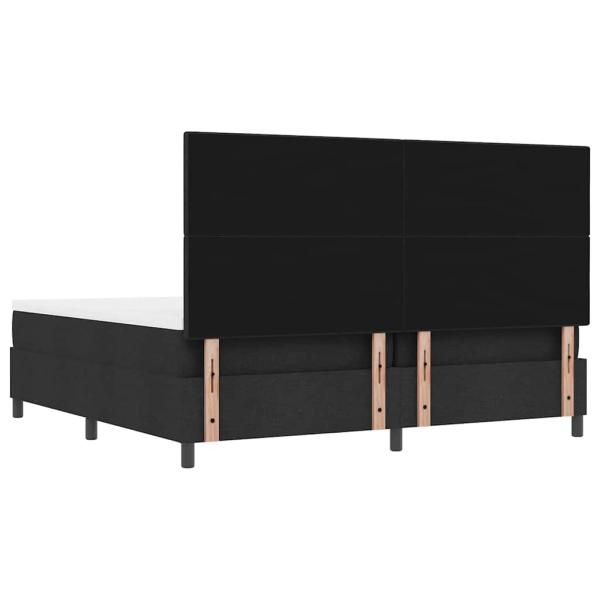 Bettgestell mit Matratze Set aus 2 Schwarz Stoff 200 x 200 cm