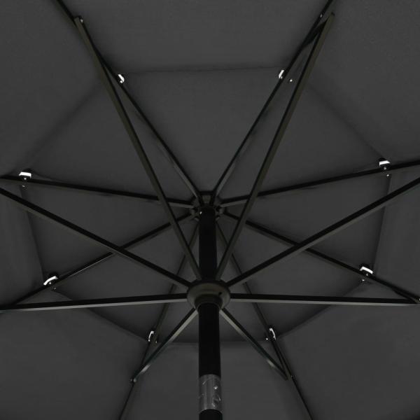 Sonnenschirm mit Aluminium-Mast 3-lagig Anthrazit 3,5 m