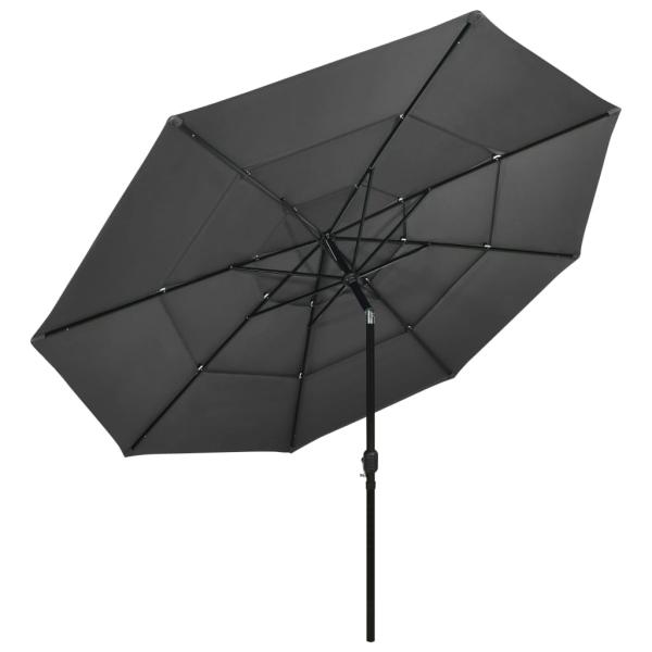Sonnenschirm mit Aluminium-Mast 3-lagig Anthrazit 3,5 m