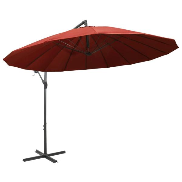 Ampelschirm Terrakottarot 3 m Aluminium-Mast