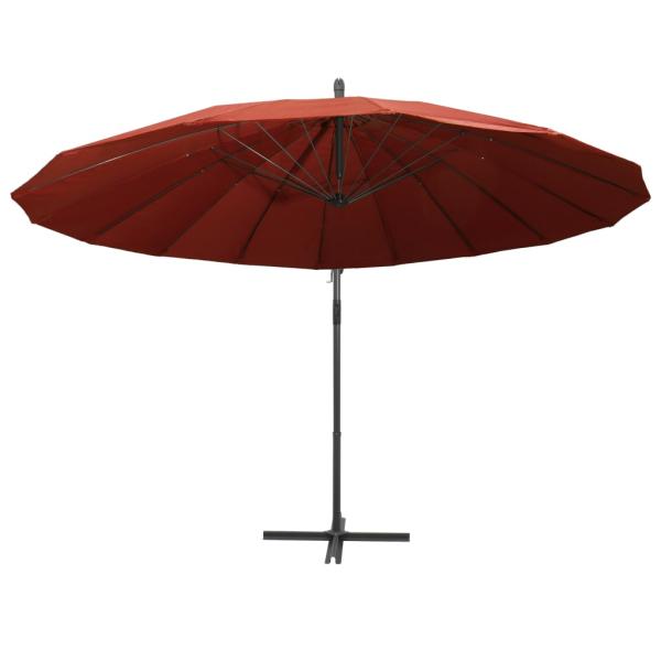 Ampelschirm Terrakottarot 3 m Aluminium-Mast