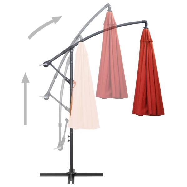 Ampelschirm Terrakottarot 3 m Aluminium-Mast