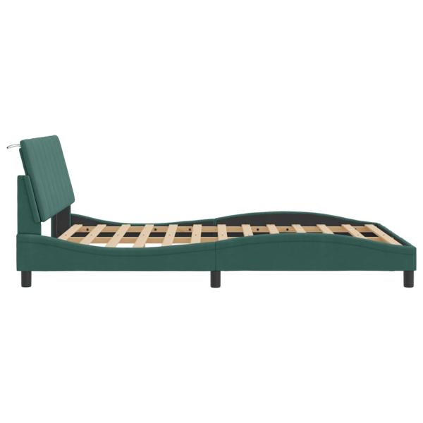 Bettgestell ohne Matratze Dunkelgrün 140x190 cm Samt