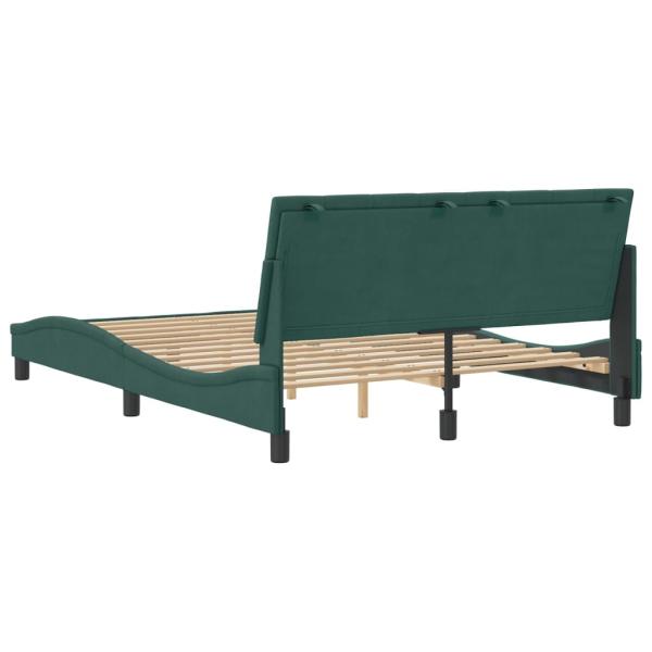 Bettgestell ohne Matratze Dunkelgrün 140x190 cm Samt