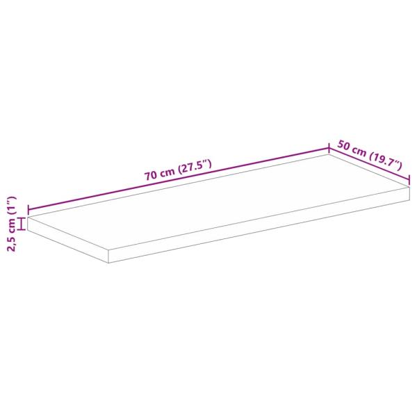 Tischplatte 70x50x2,5 cm Rechteckig Massivholz Akazie