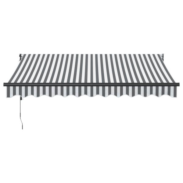 Markise Einziehbar Anthrazit und Weiß 3x2,5 m Stoff & Aluminium