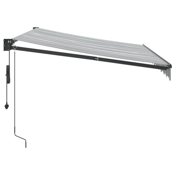 Markise Einziehbar Anthrazit und Weiß 3x2,5 m Stoff & Aluminium