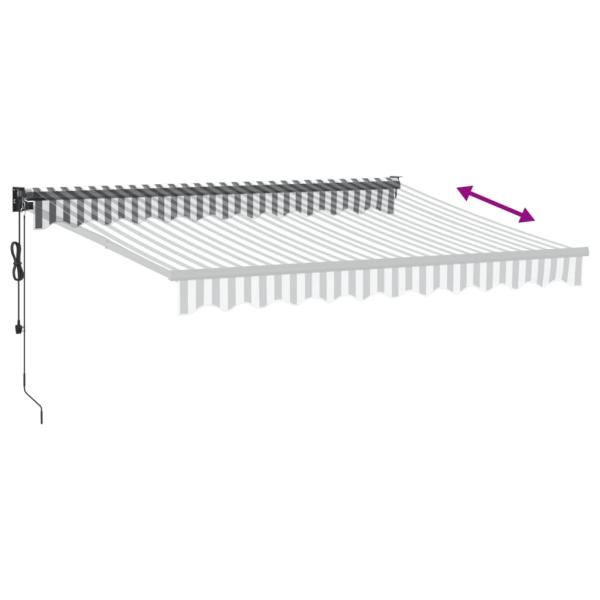 Markise Einziehbar Anthrazit und Weiß 3x2,5 m Stoff & Aluminium