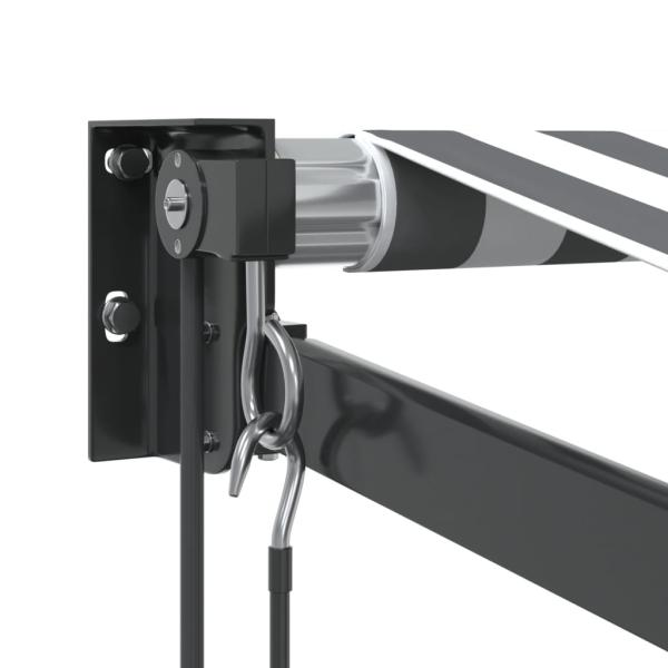 Markise Einziehbar Anthrazit und Weiß 3x2,5 m Stoff & Aluminium
