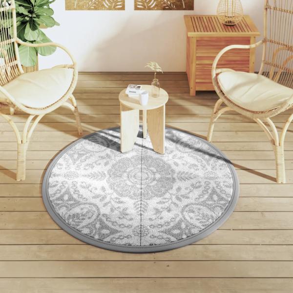 Outdoor-Teppich ARAKIL Hellgrau Ø120 cm PP
