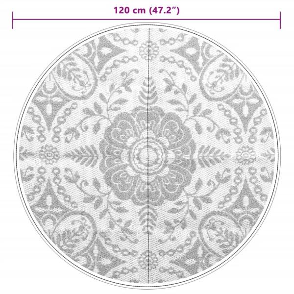 Outdoor-Teppich ARAKIL Hellgrau Ø120 cm PP