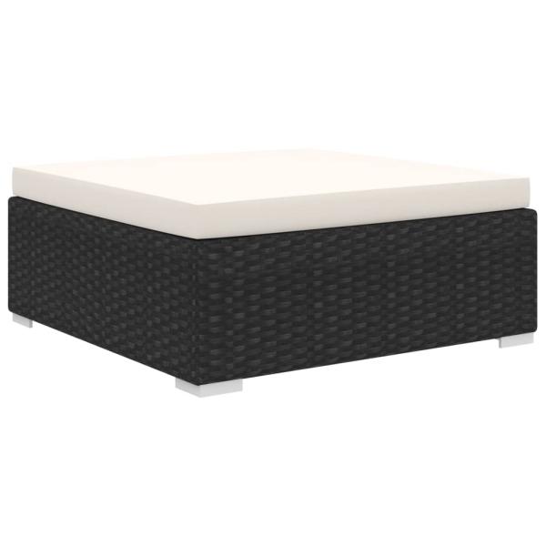 11-tlg. Garten-Lounge-Set mit Auflagen Poly Rattan Schwarz