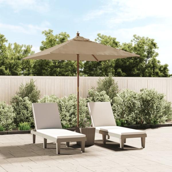 ARDEBO.de - Sonnenschirm mit Holzmast Taupe 198x198x231 cm