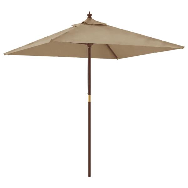 Sonnenschirm mit Holzmast Taupe 198x198x231 cm