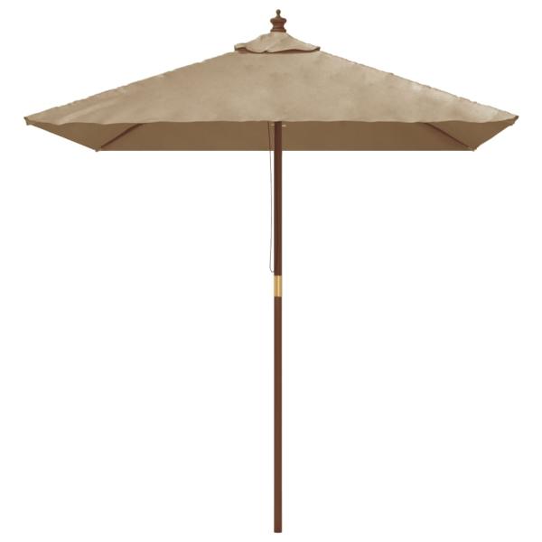 Sonnenschirm mit Holzmast Taupe 198x198x231 cm
