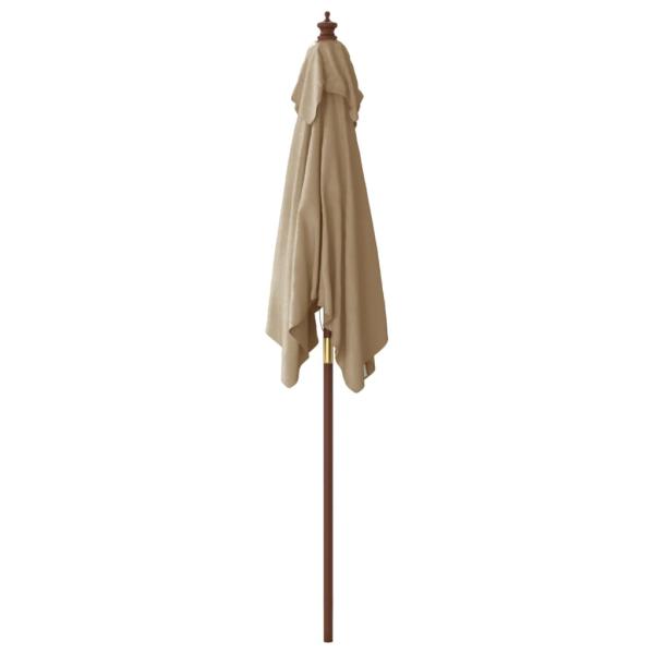 Sonnenschirm mit Holzmast Taupe 198x198x231 cm