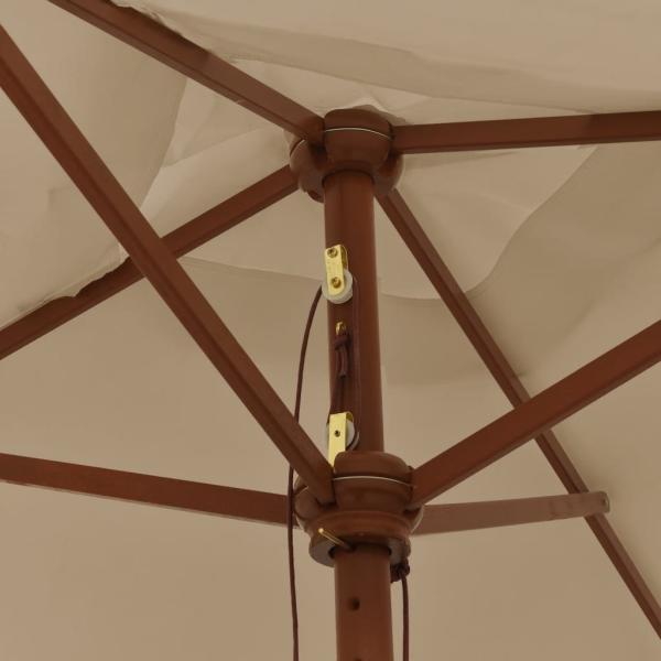 Sonnenschirm mit Holzmast Taupe 198x198x231 cm
