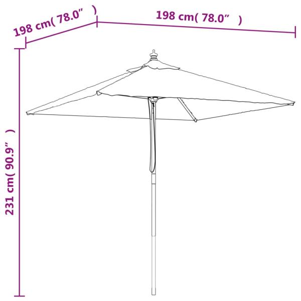 Sonnenschirm mit Holzmast Taupe 198x198x231 cm