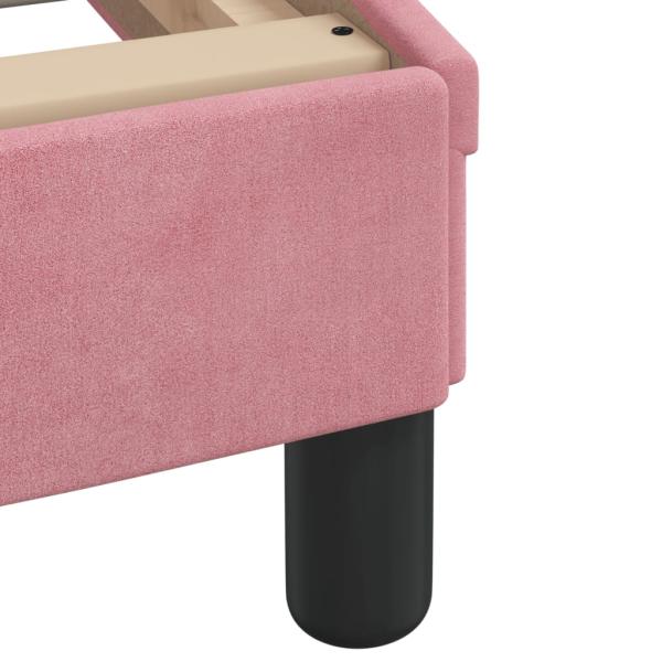 Bettgestell mit LED-Leuchten Rosa 90x190 cm Samt