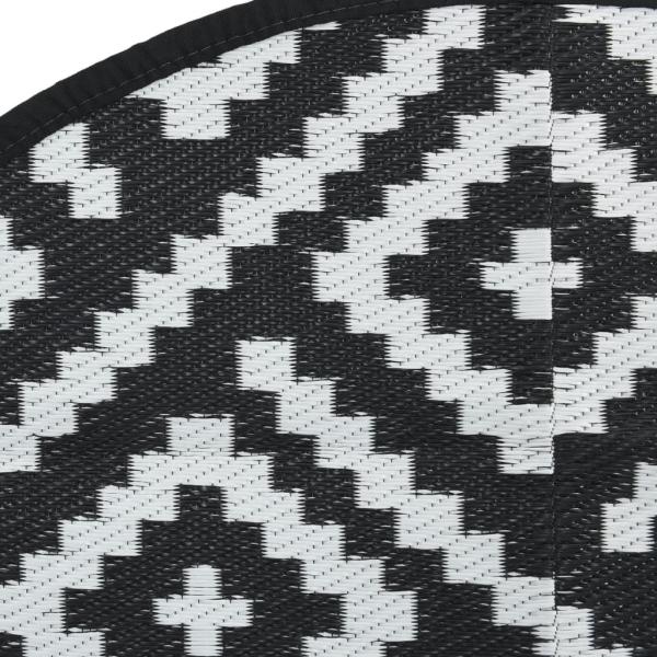 Outdoor-Teppich ARAKIL Weiß und Schwarz Ø200 cm PP