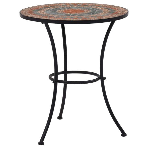 ARDEBO.de - Mosaik-Bistrotisch Orange/Grau 60 cm Keramik