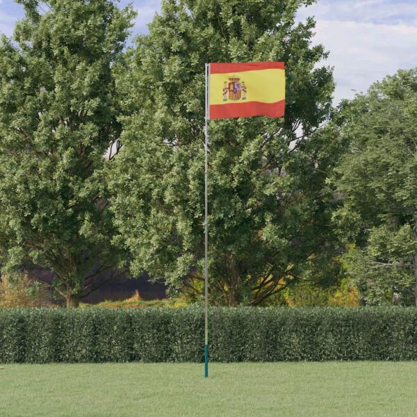 ARDEBO.de - Flagge Spaniens mit Mast 5,55 m Aluminium