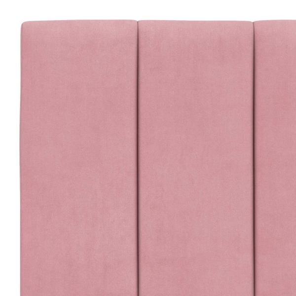Bett mit Matratze "Hanko" Rosa 90x190 cm Samt