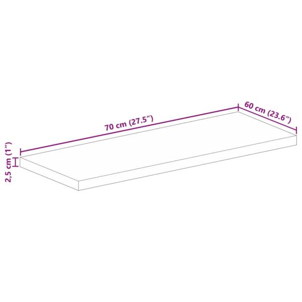 Tischplatte 70x60x2,5 cm Rechteckig Massivholz Akazie