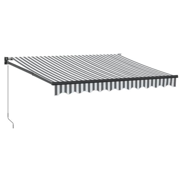 Markise Einziehbar Anthrazit und Weiß 3x2,5 m Stoff & Aluminium