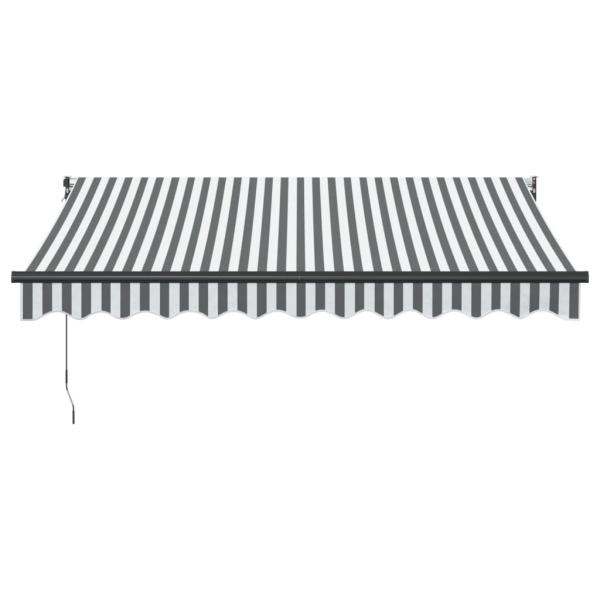 Markise Einziehbar Anthrazit und Weiß 3x2,5 m Stoff & Aluminium
