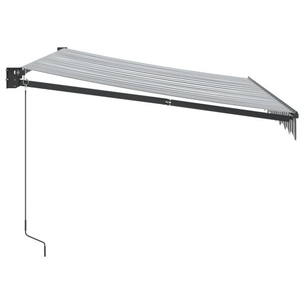 Markise Einziehbar Anthrazit und Weiß 3x2,5 m Stoff & Aluminium